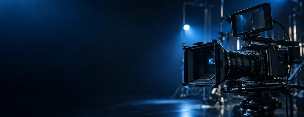 Cámara cinematográfica en un estudio audiovisual, imagen conceptual de Breda Pro